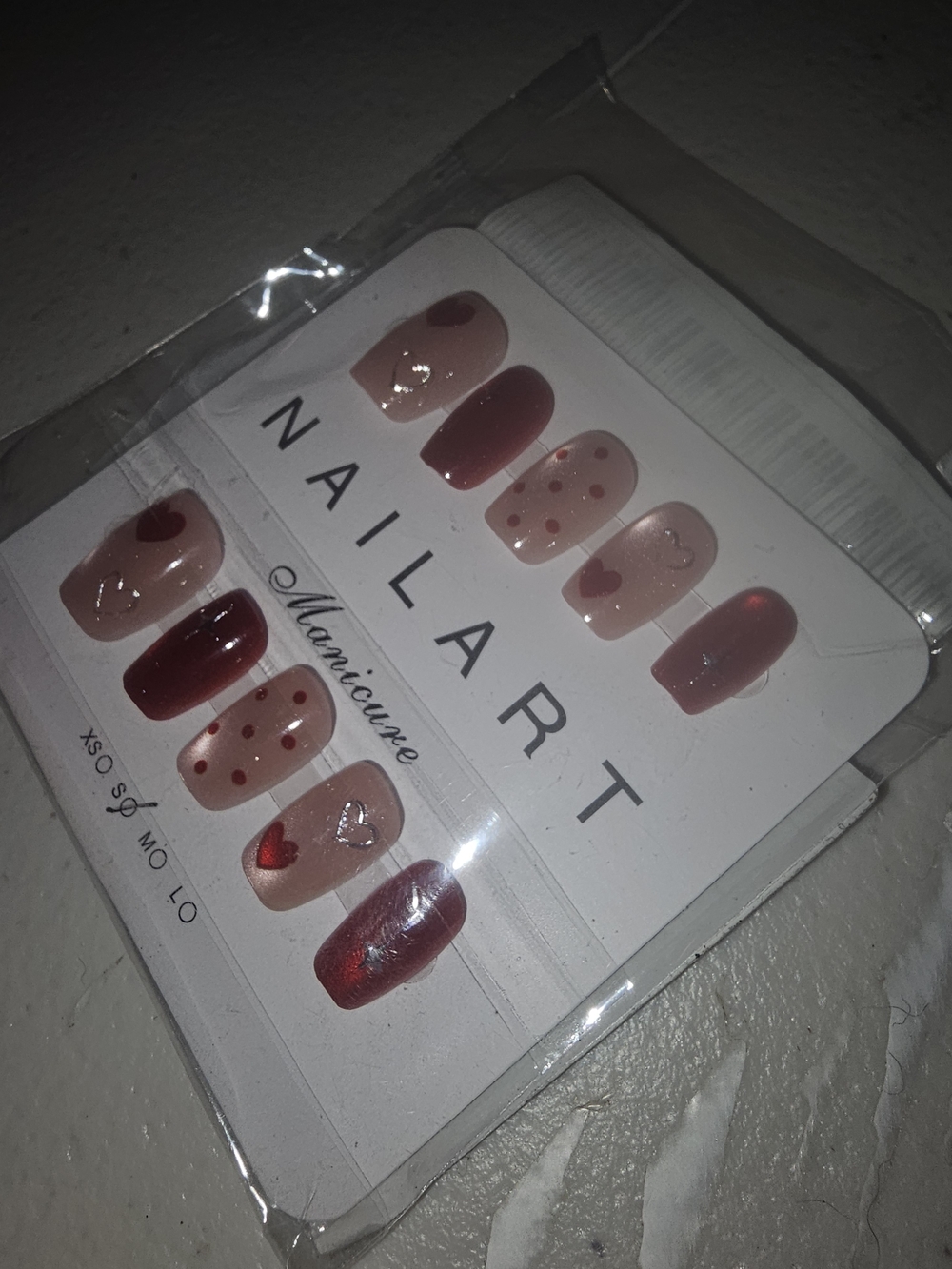 NAILA Romantic Pink and Red Press-On Nail Set
